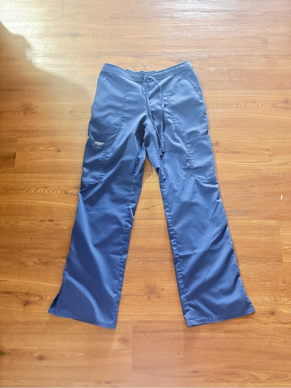 Cherokee Women's Wide Leg Cargo Scrub Pants in Navy Blue